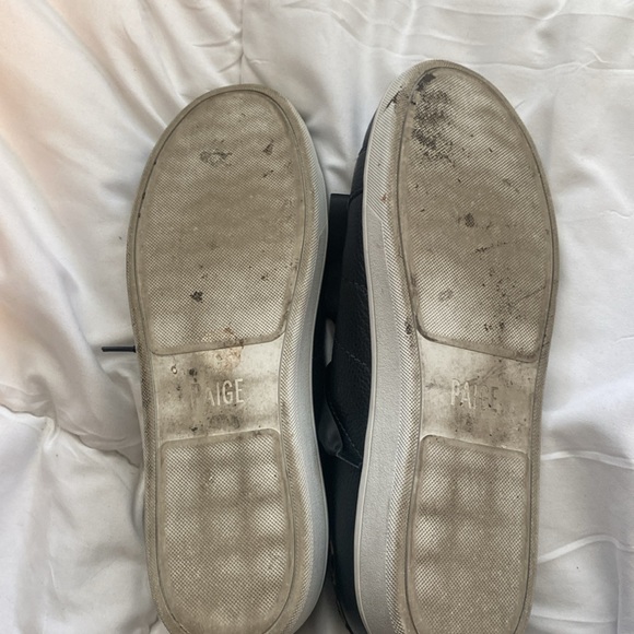 Paige Leather Black and Leopard Print Sneakers 9.5 - Picture 7 of 8